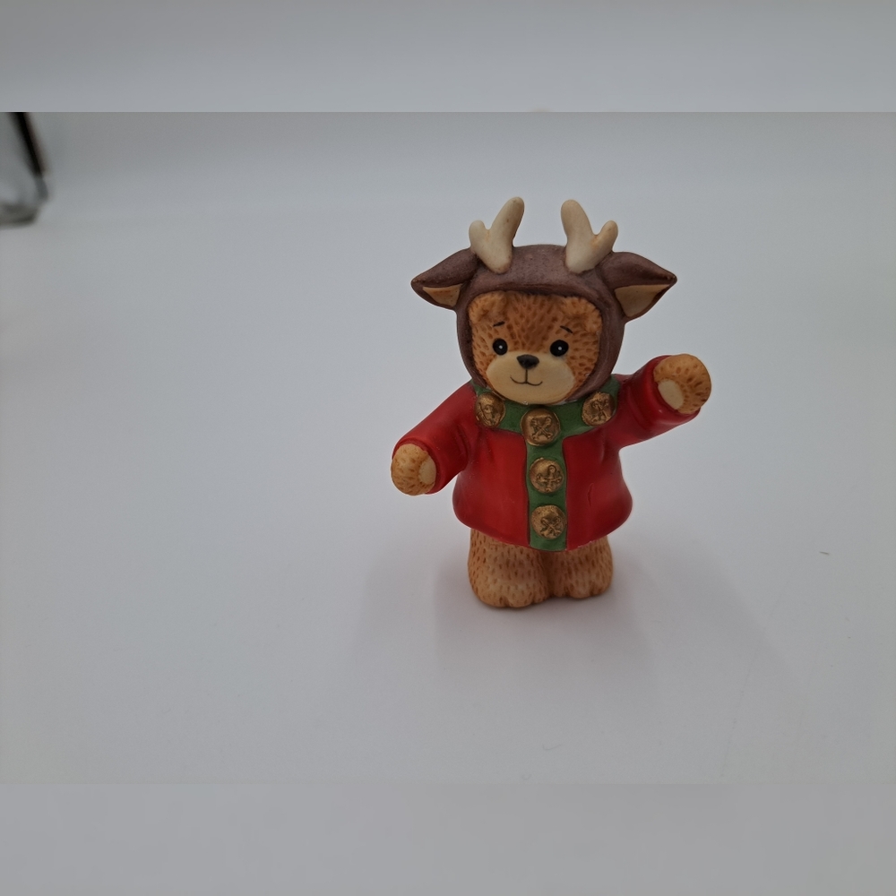 Enesco Lucy and Me Christmas antler bear figurine